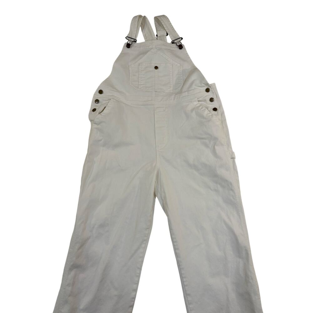 Quince White Organic Cotton Overalls Size Large